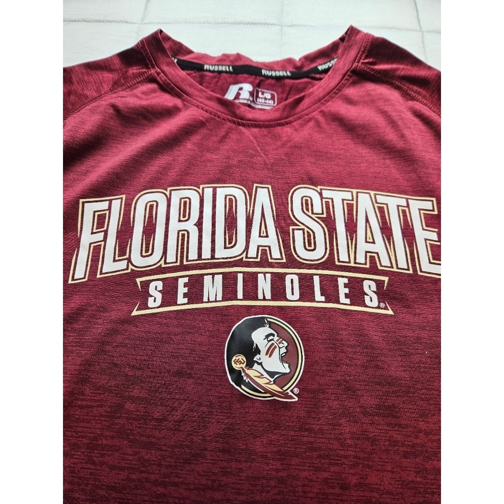Russell Florida State Seminoles FSU T-Shirt Mens Large Garnet Performance Shirt